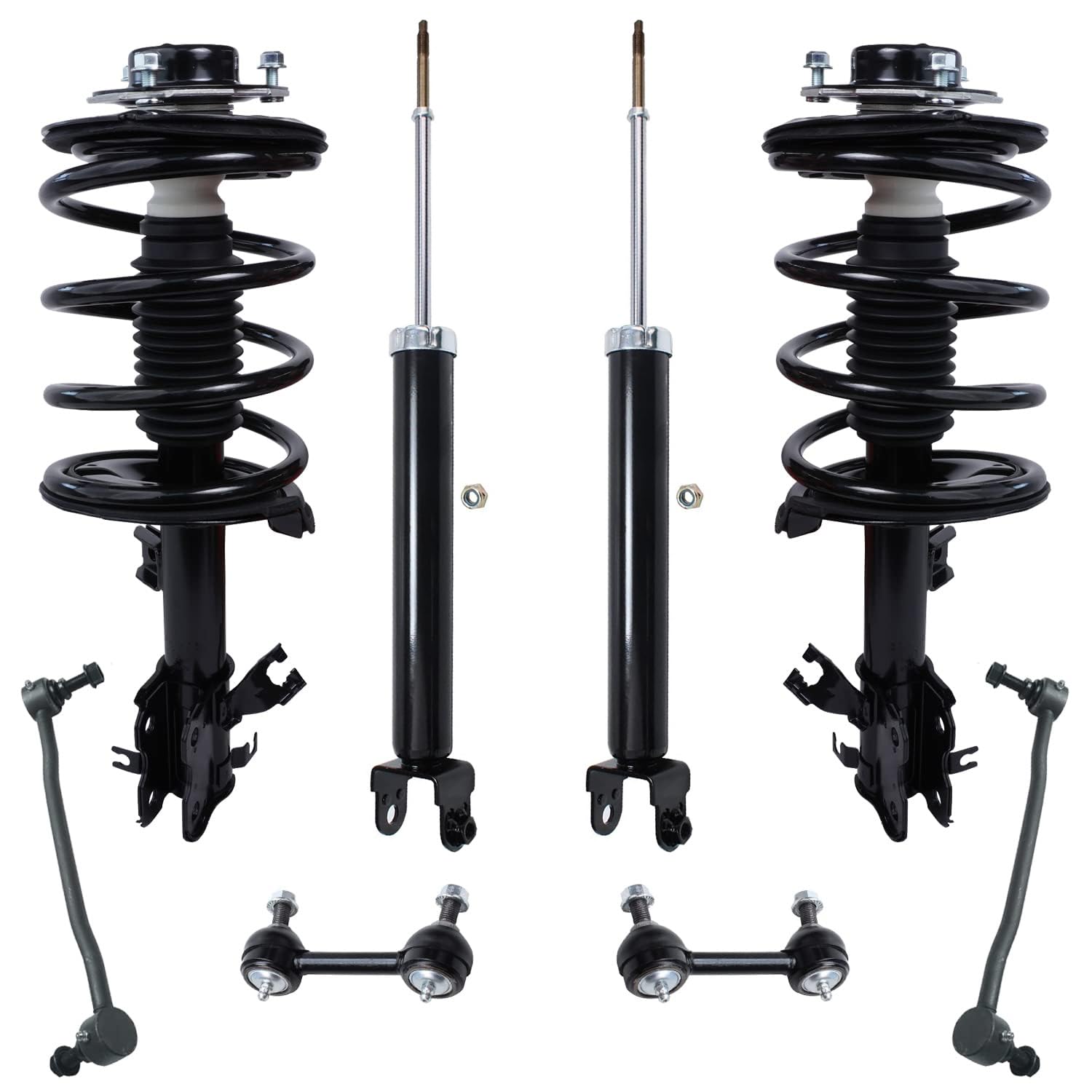 Detroit Axle - 8pc Strut Shock Kit for 2002-2006 Nissan Altima V6 3.5L, 2 Rear Shock Absorbers 2 Front Struts with Coil Spring 4
